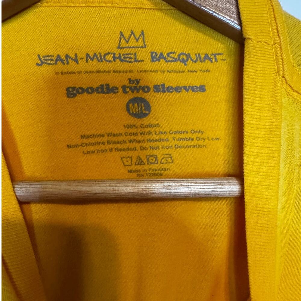 Forever 21 X Jean-Michel Basquiat Long-Sleeve T-Shirt Yellow S/M - Picture 7 of 8